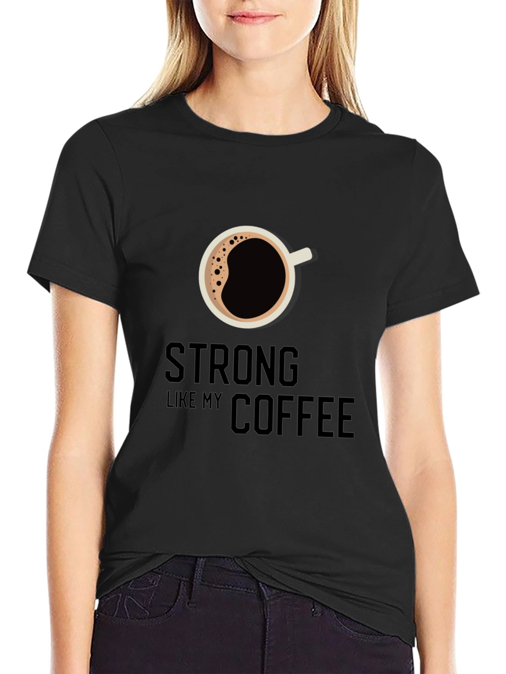 Strong Coffee T-Shirt - Black Casual Tee