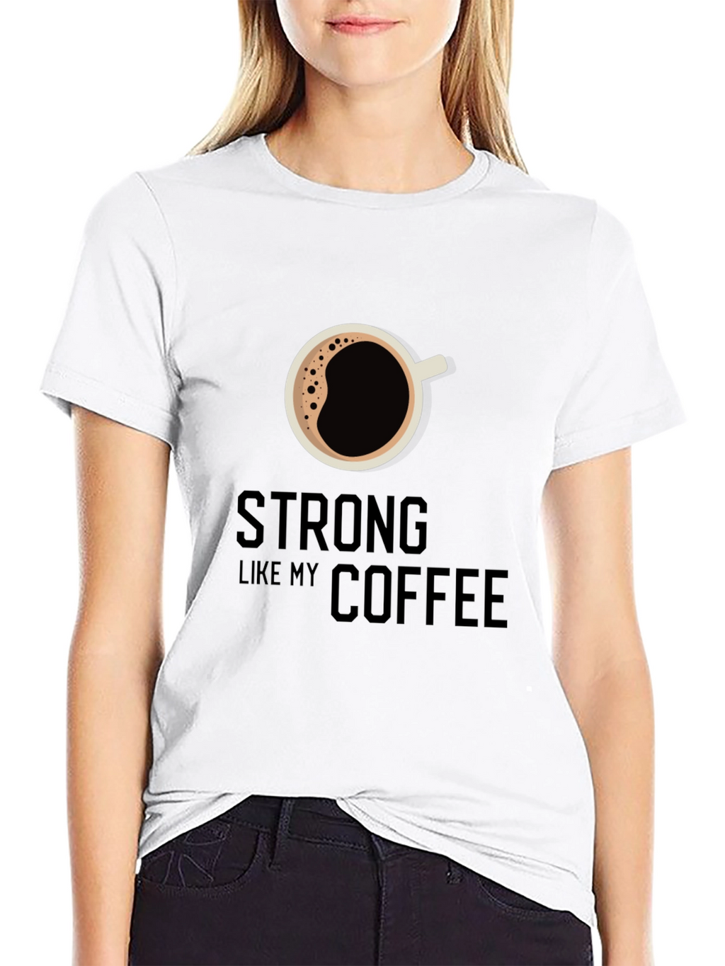 Strong Coffee T-Shirt - Black Casual Tee