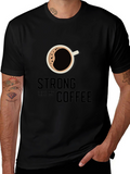 Strong Coffee T-Shirt - Black Casual Tee