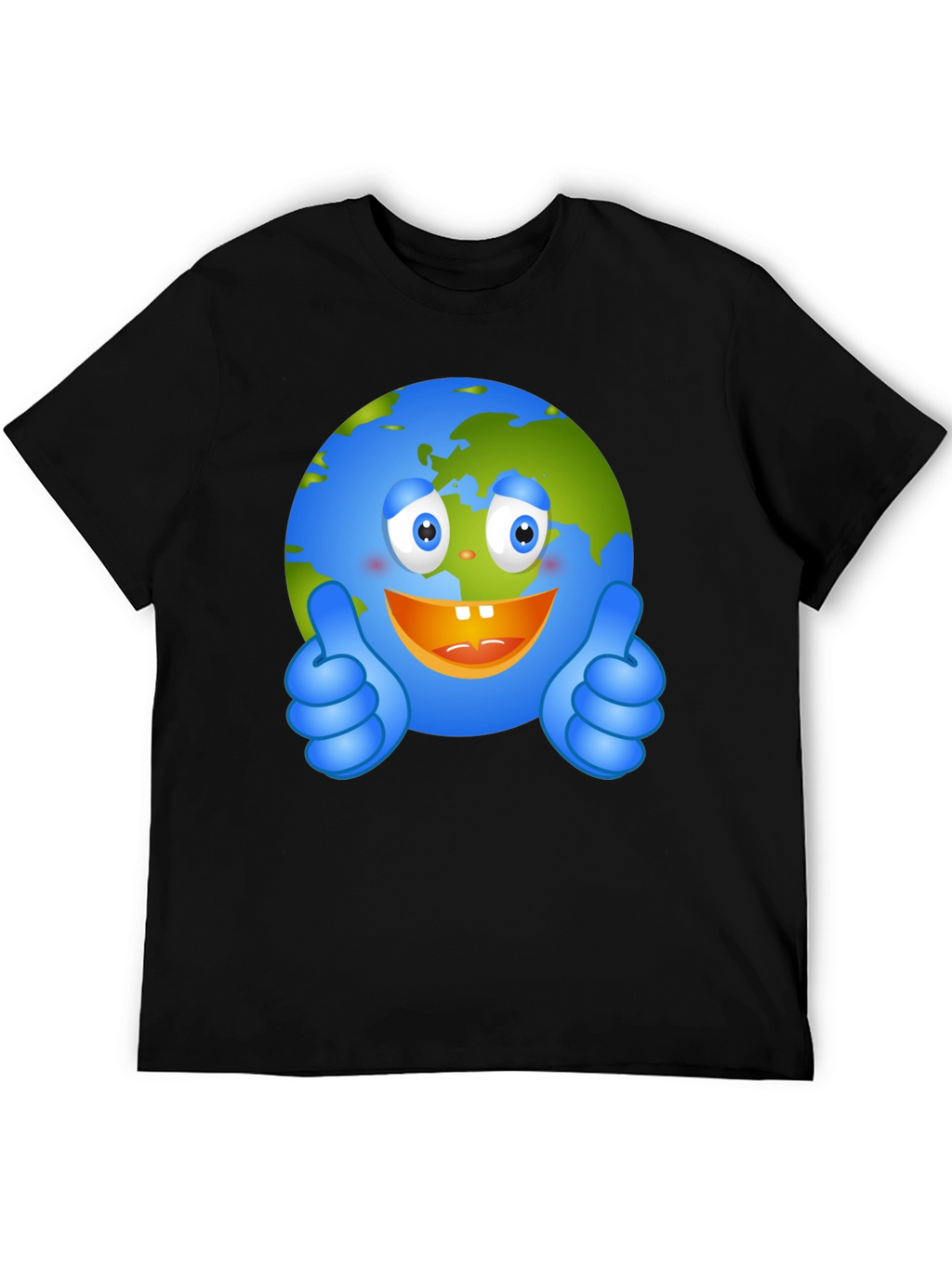 Happy Earth Graphic Tee - Black Crew Neck T-Shirt