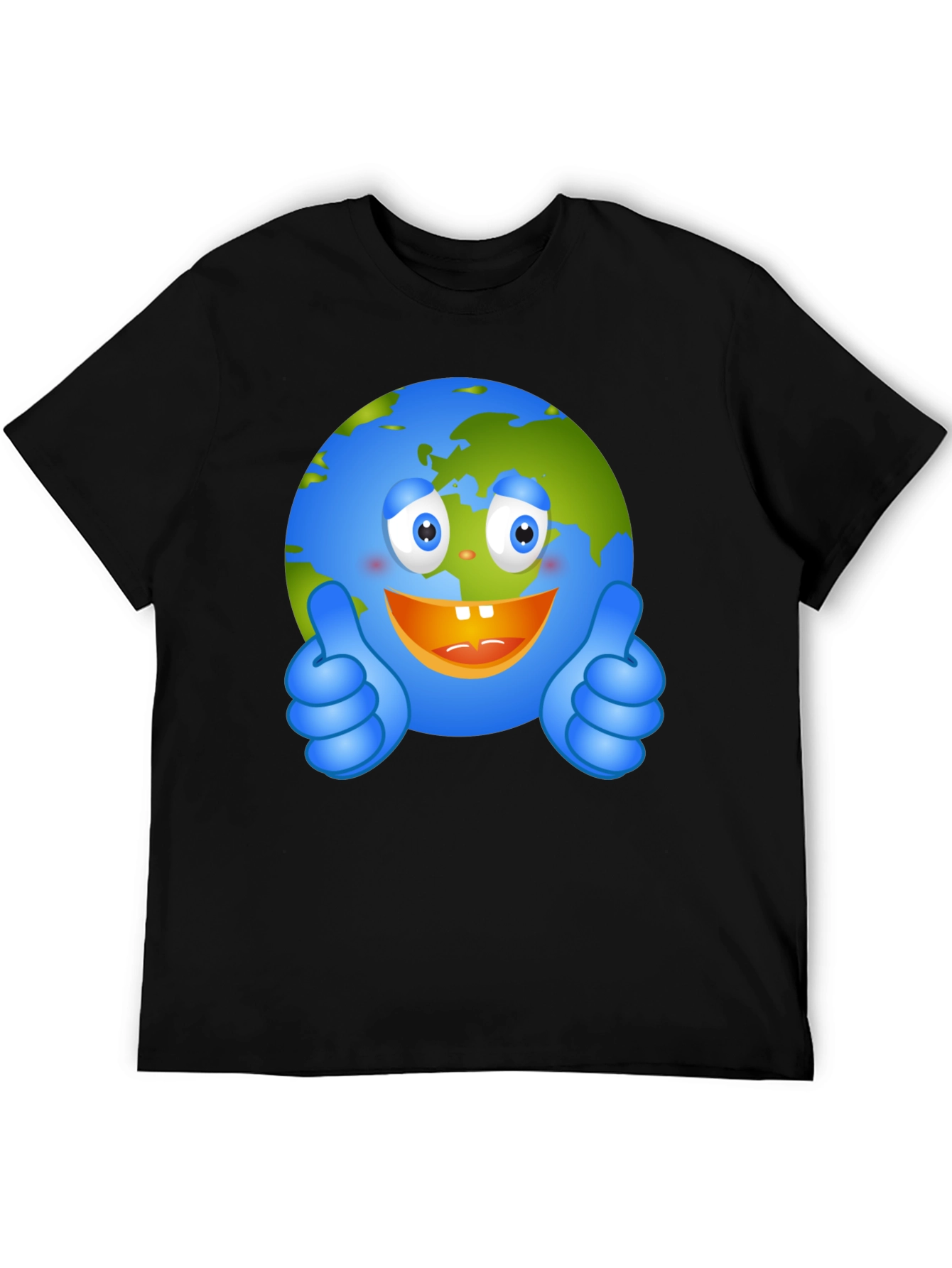 Happy Earth Graphic Tee - Black Crew Neck T-Shirt