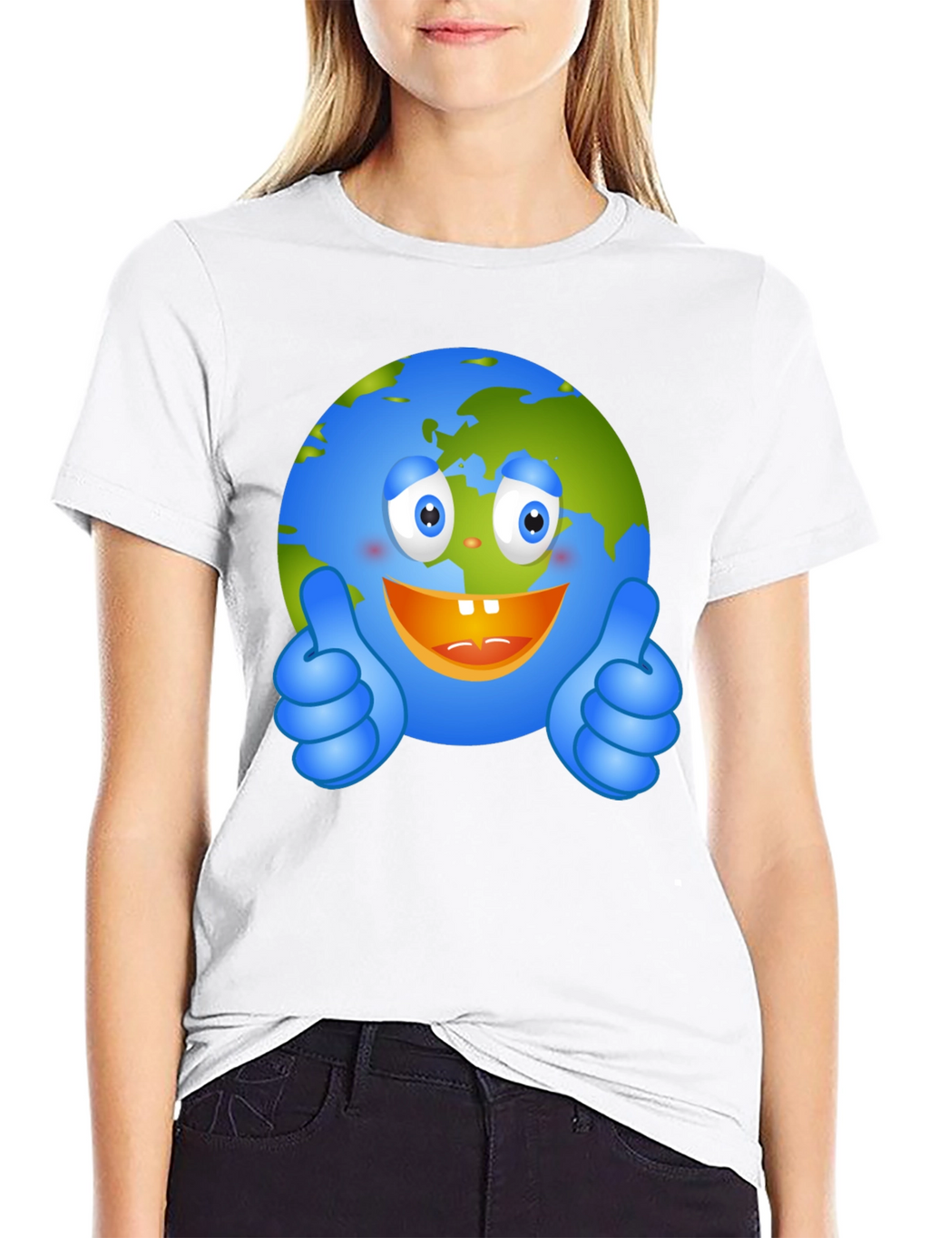 Happy Earth Graphic Tee - Black Crew Neck T-Shirt