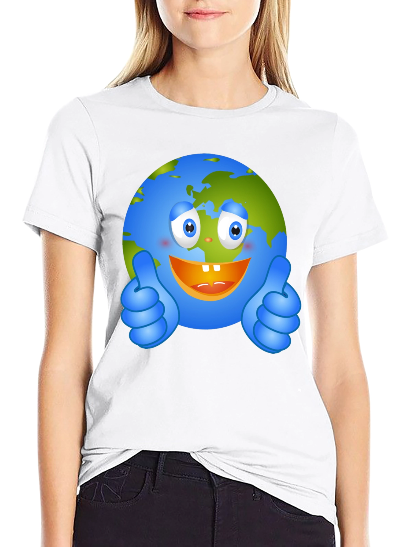 Happy Earth Graphic Tee - Black Crew Neck T-Shirt