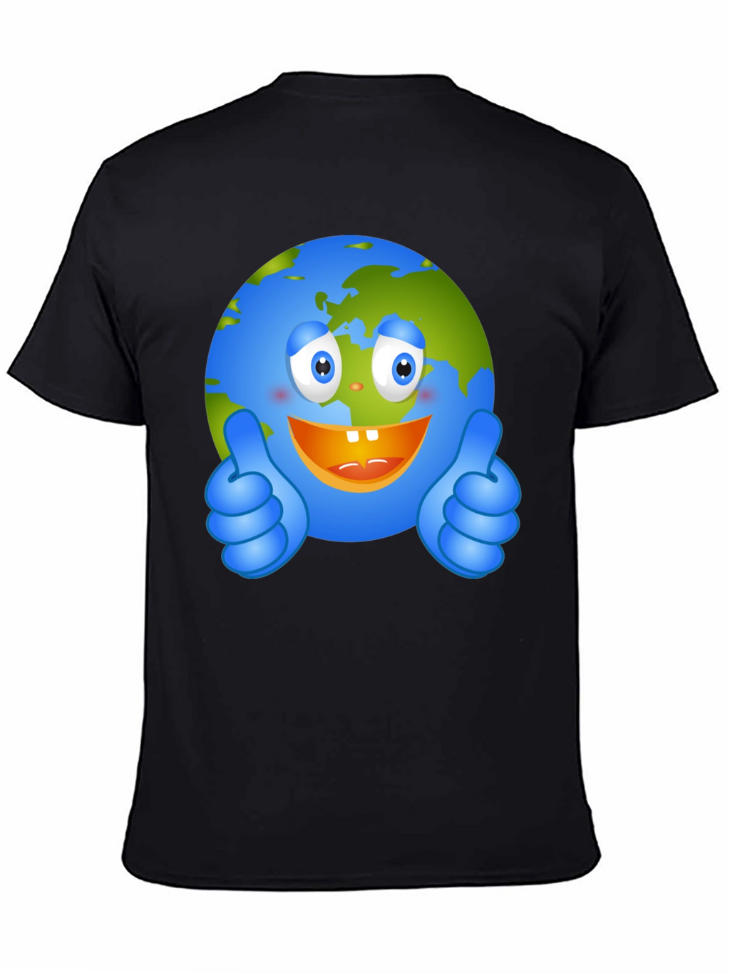 Happy Earth Graphic Tee - Black Crew Neck T-Shirt