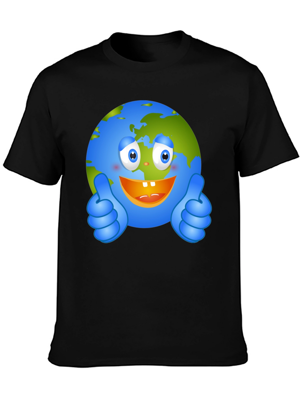Happy Earth Graphic Tee - Black Crew Neck T-Shirt