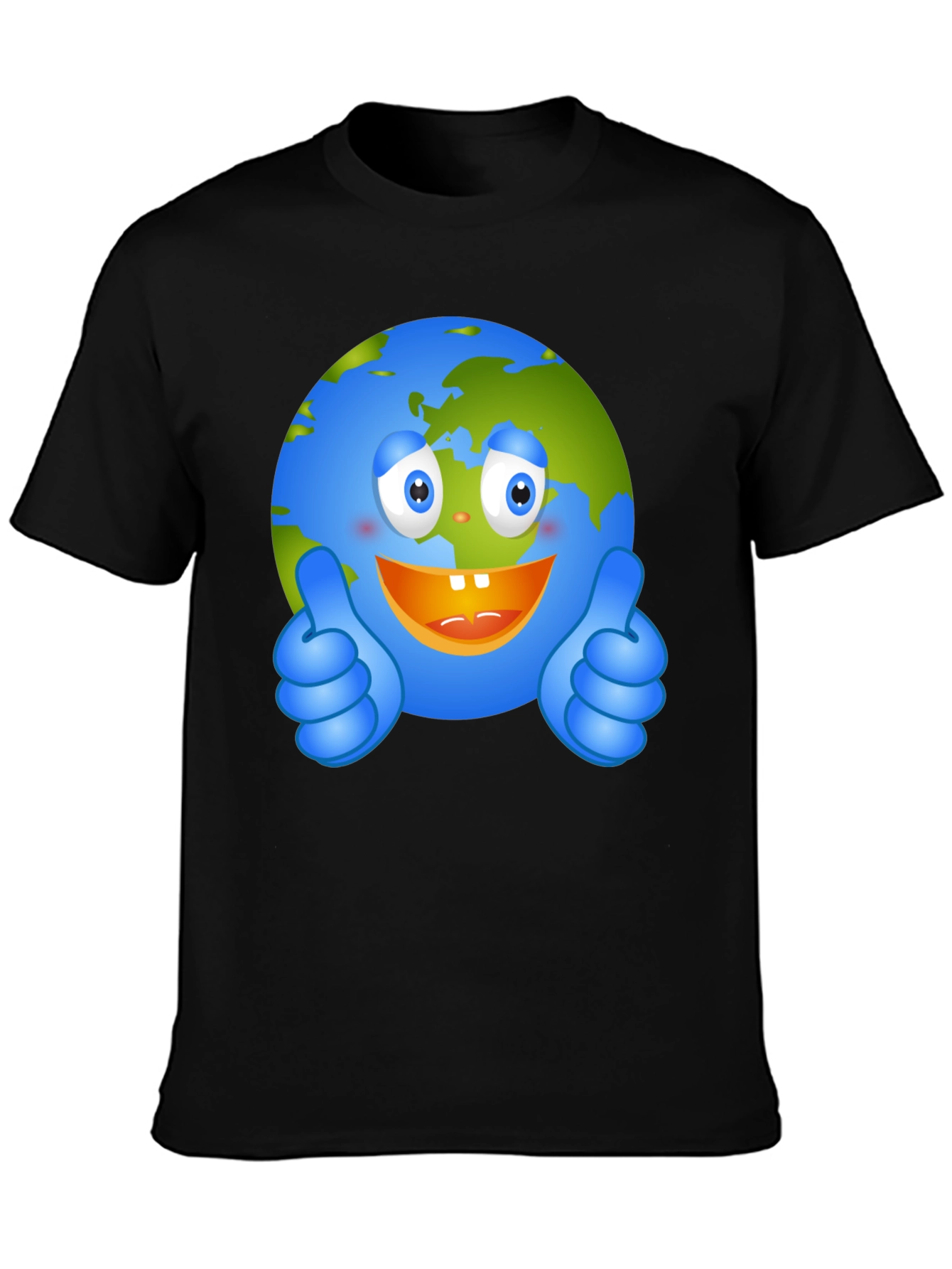 Happy Earth Graphic Tee - Black Crew Neck T-Shirt