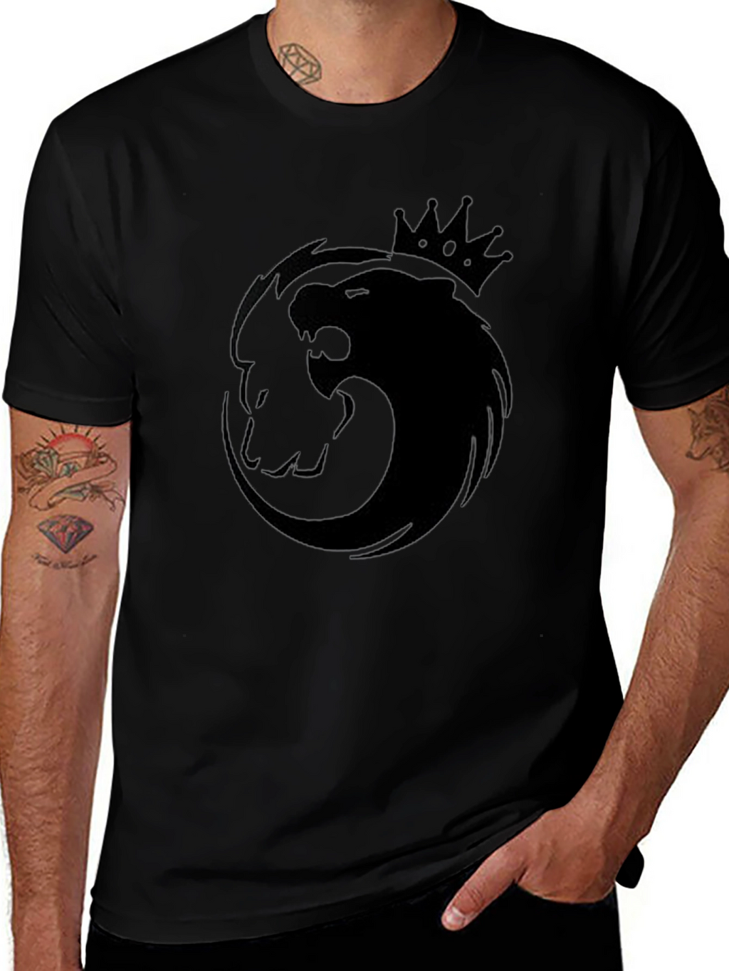 King Lion Graphic T-Shirt - Black