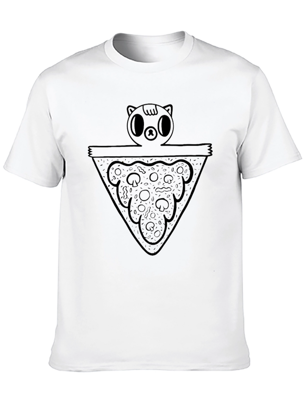 Pizza Cat Graphic Black Tee