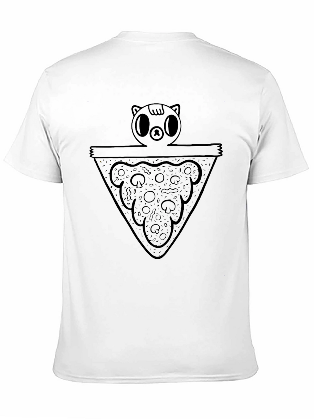 Pizza Cat Graphic Black Tee