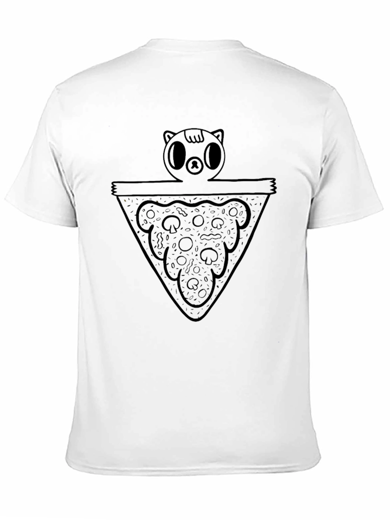 Pizza Cat Graphic Black Tee