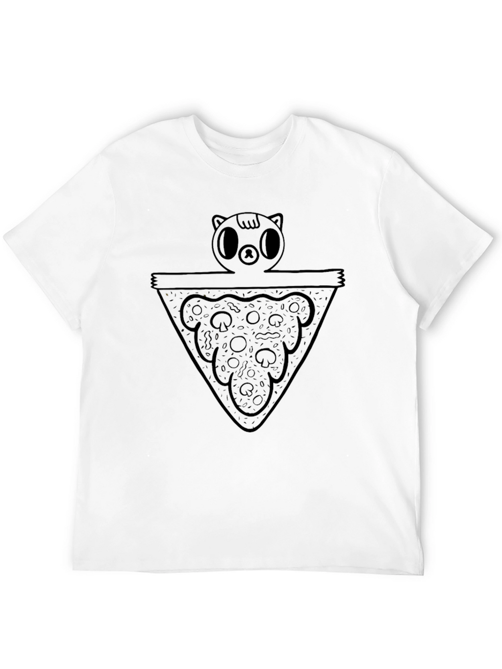 Pizza Cat Graphic Black Tee