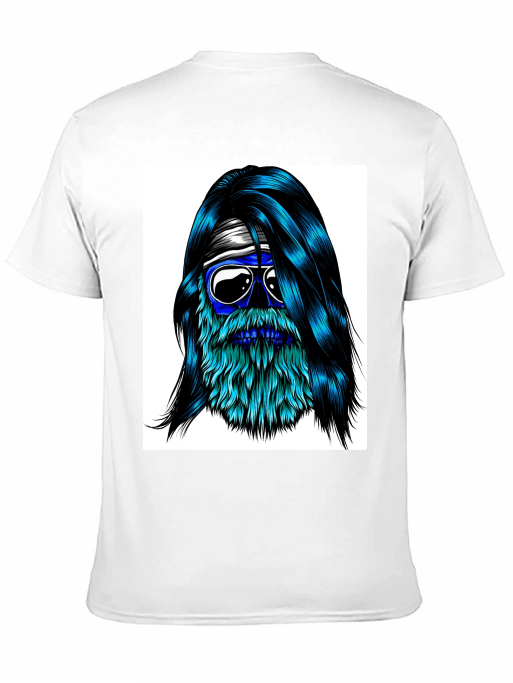 Cool Blue Bearded Skull T-Shirt