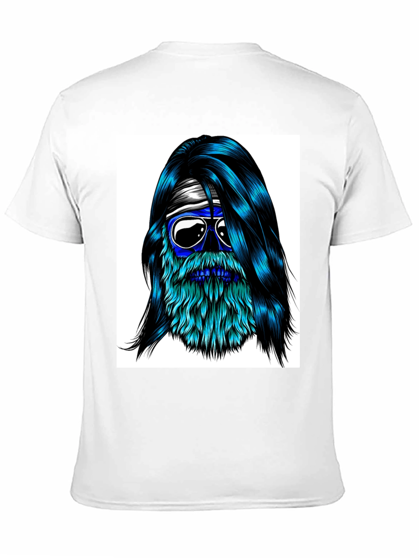 Cool Blue Bearded Skull T-Shirt