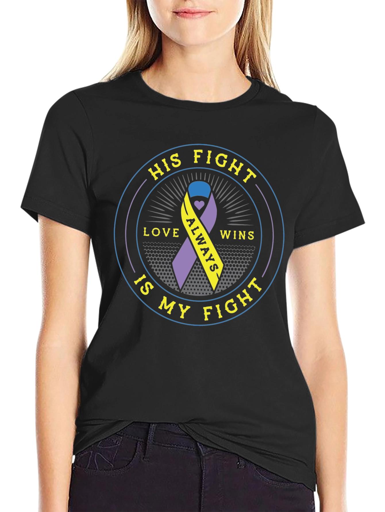 His Fight Is My Fight Awareness Ribbon T-Shirt