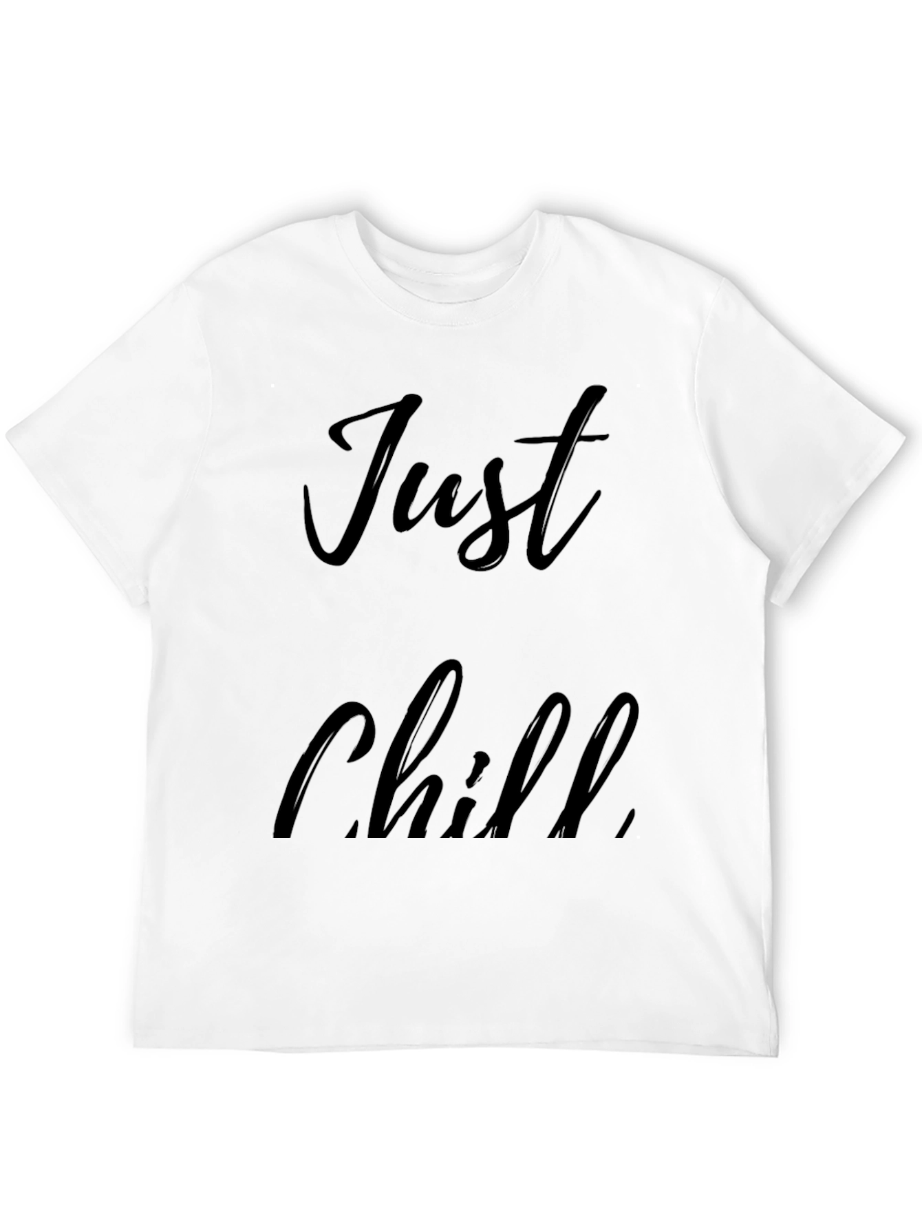 Just Chill Black Graphic Tee - Relaxed Comfort