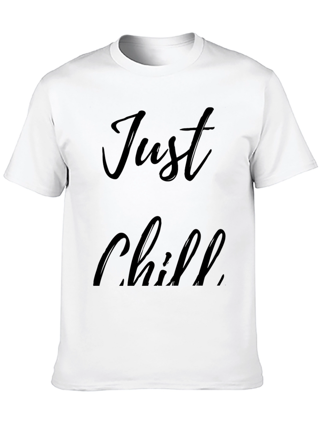 Just Chill Black Graphic Tee - Relaxed Comfort