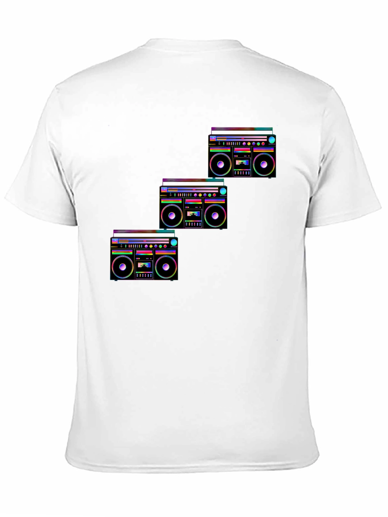 Retro Boombox Graphic T-Shirt - Black