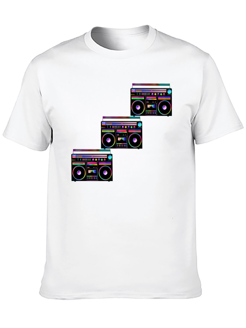 Retro Boombox Graphic T-Shirt - Black