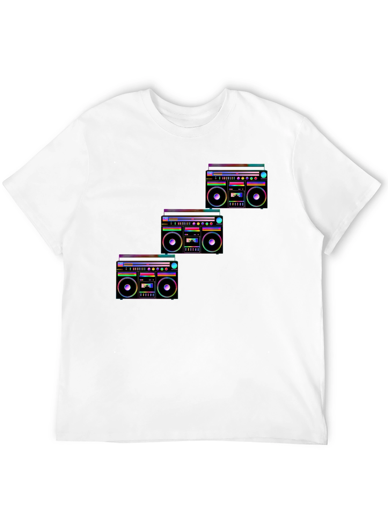 Retro Boombox Graphic T-Shirt - Black