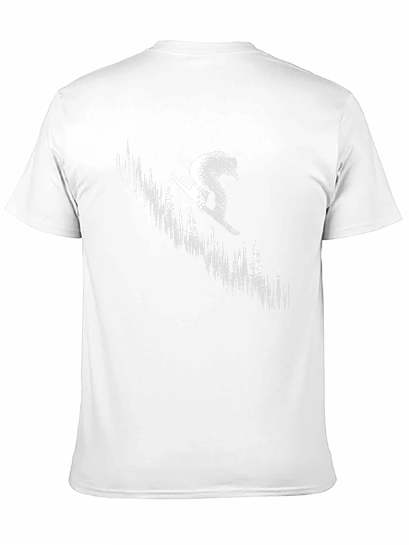 Skier Forest Graphic Tee - Black Cotton T-Shirt