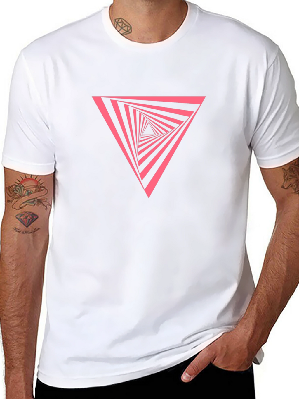 Geometric Triangle Graphic Tee - Modern Style