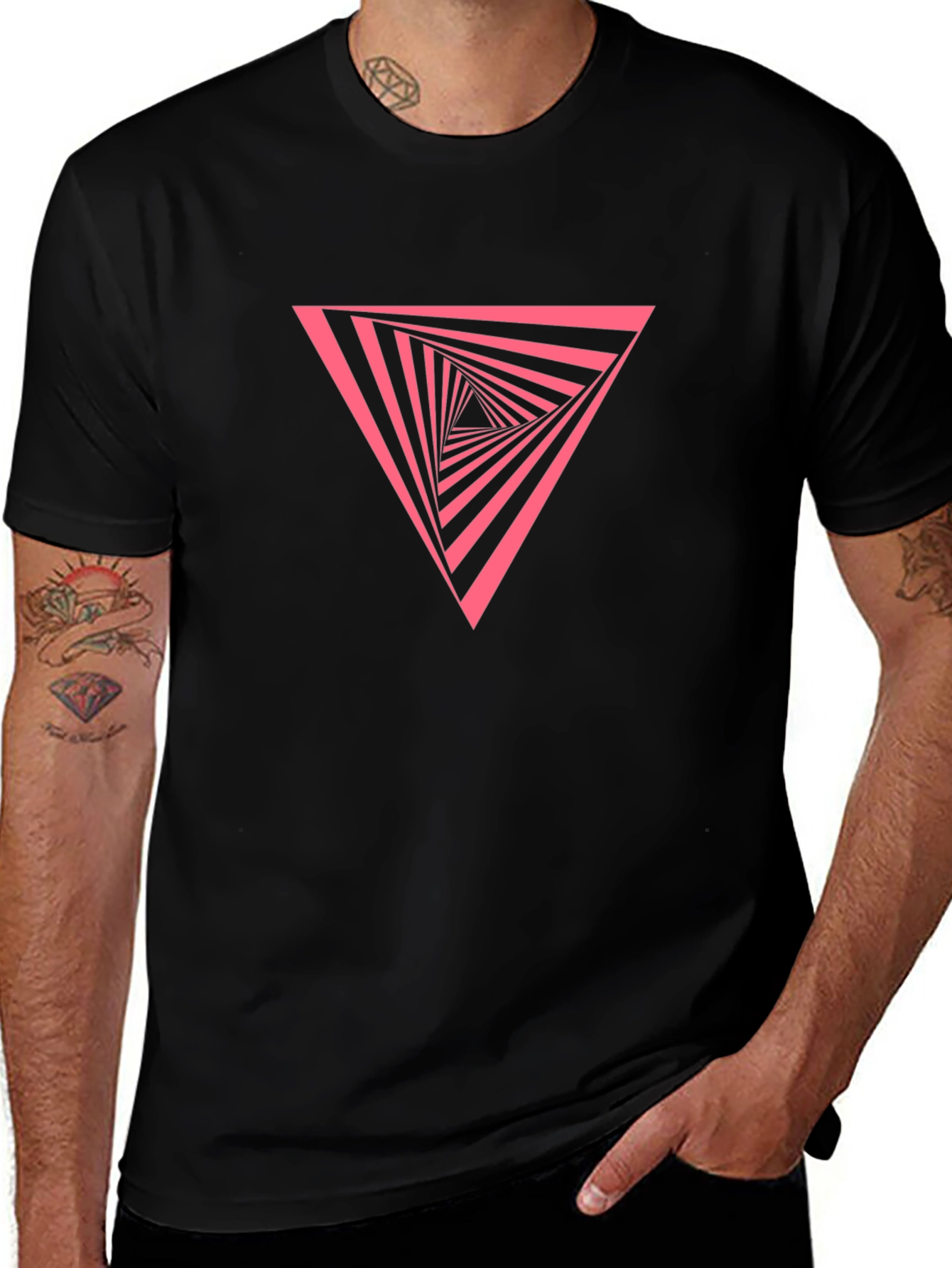 Geometric Triangle Graphic Tee - Modern Style