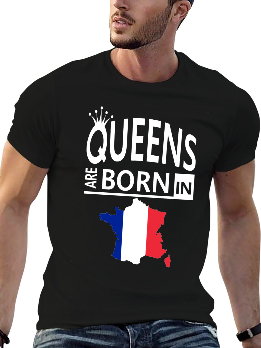 Queens Are Born In France Graphic Tee
