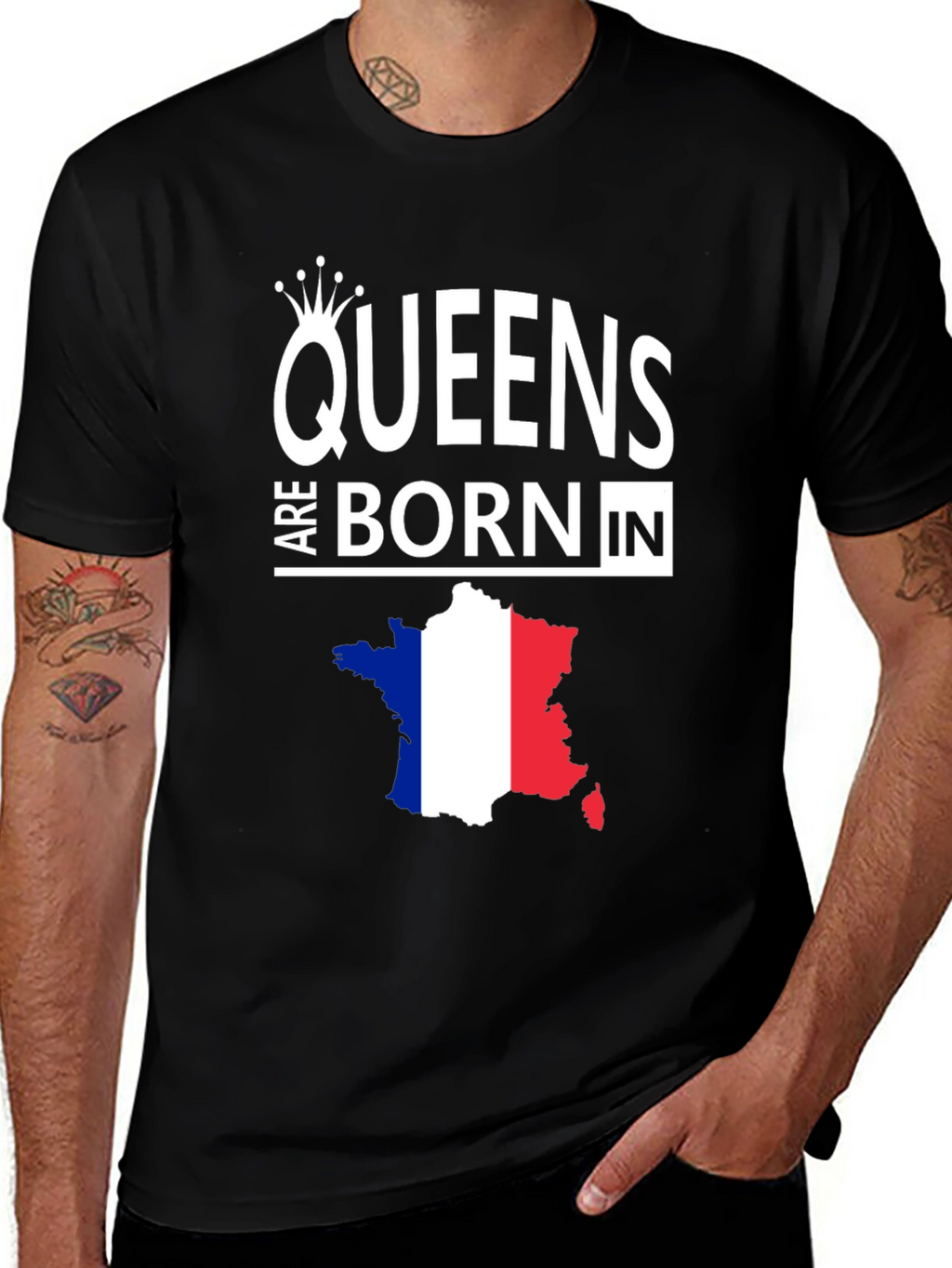 Queens Are Born In France Graphic Tee