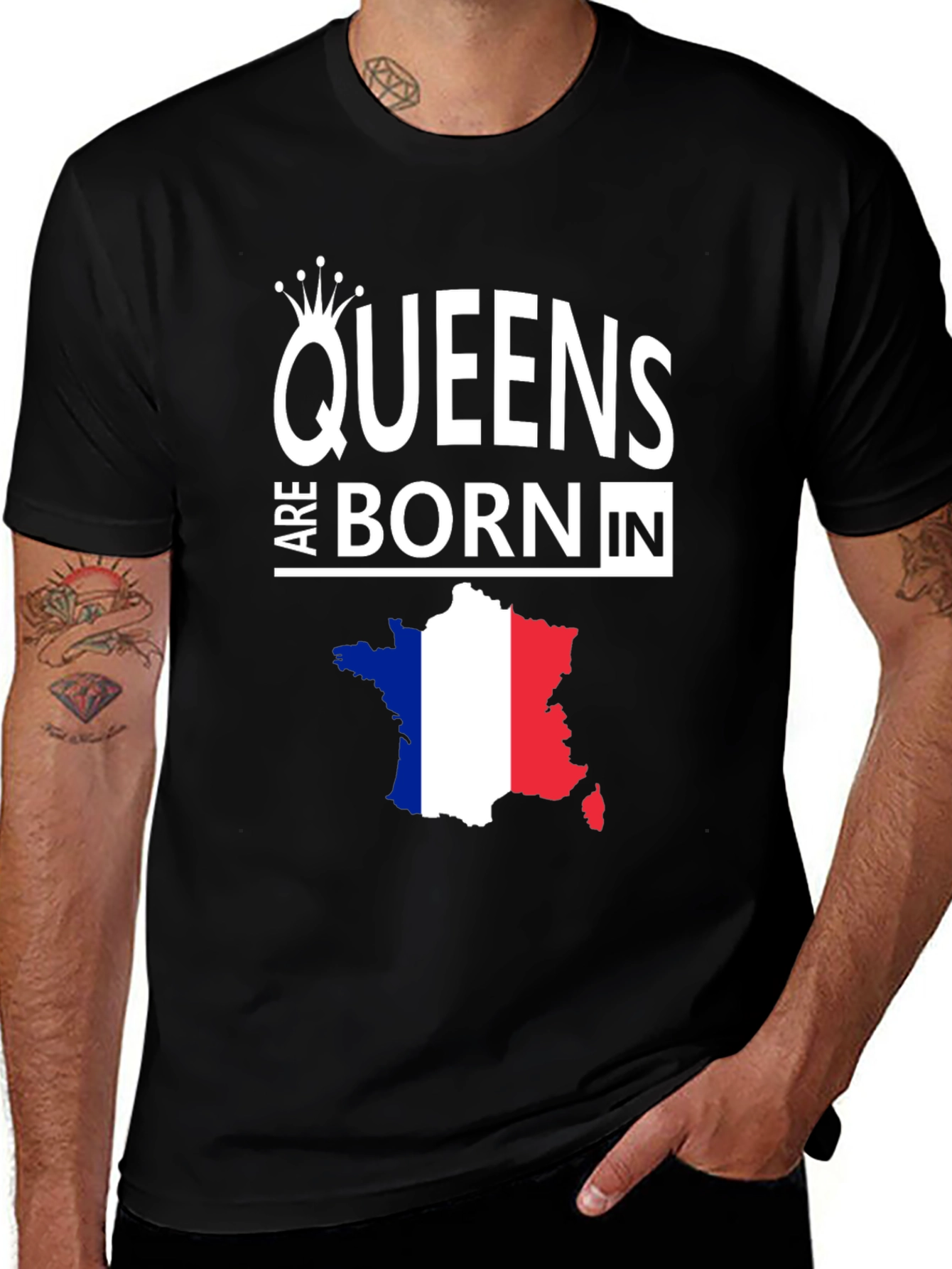 Queens Are Born In France Graphic Tee