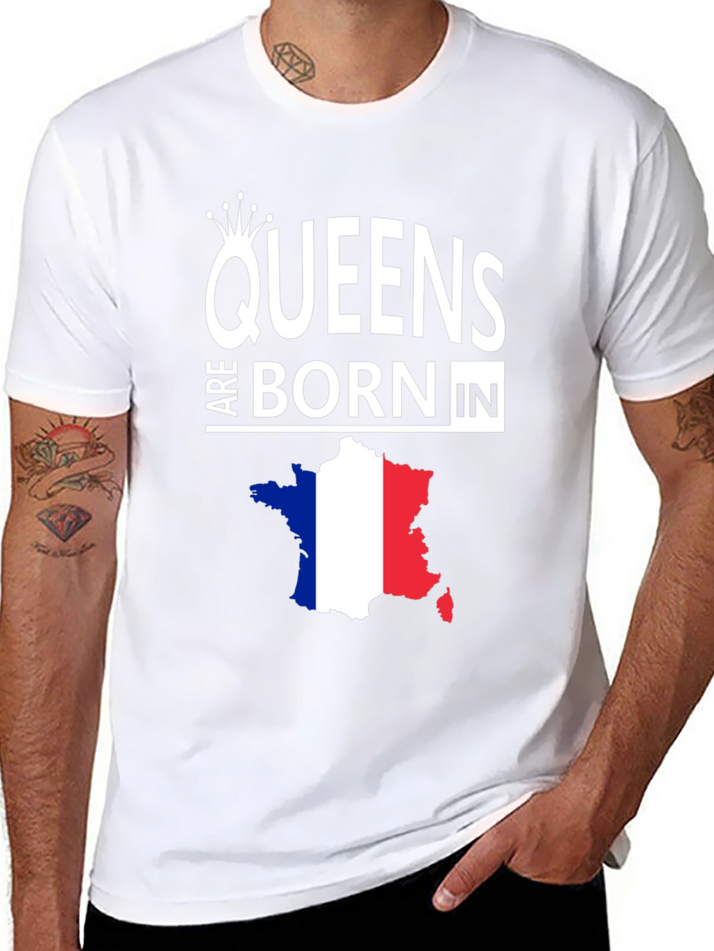 Queens Are Born In France Graphic Tee