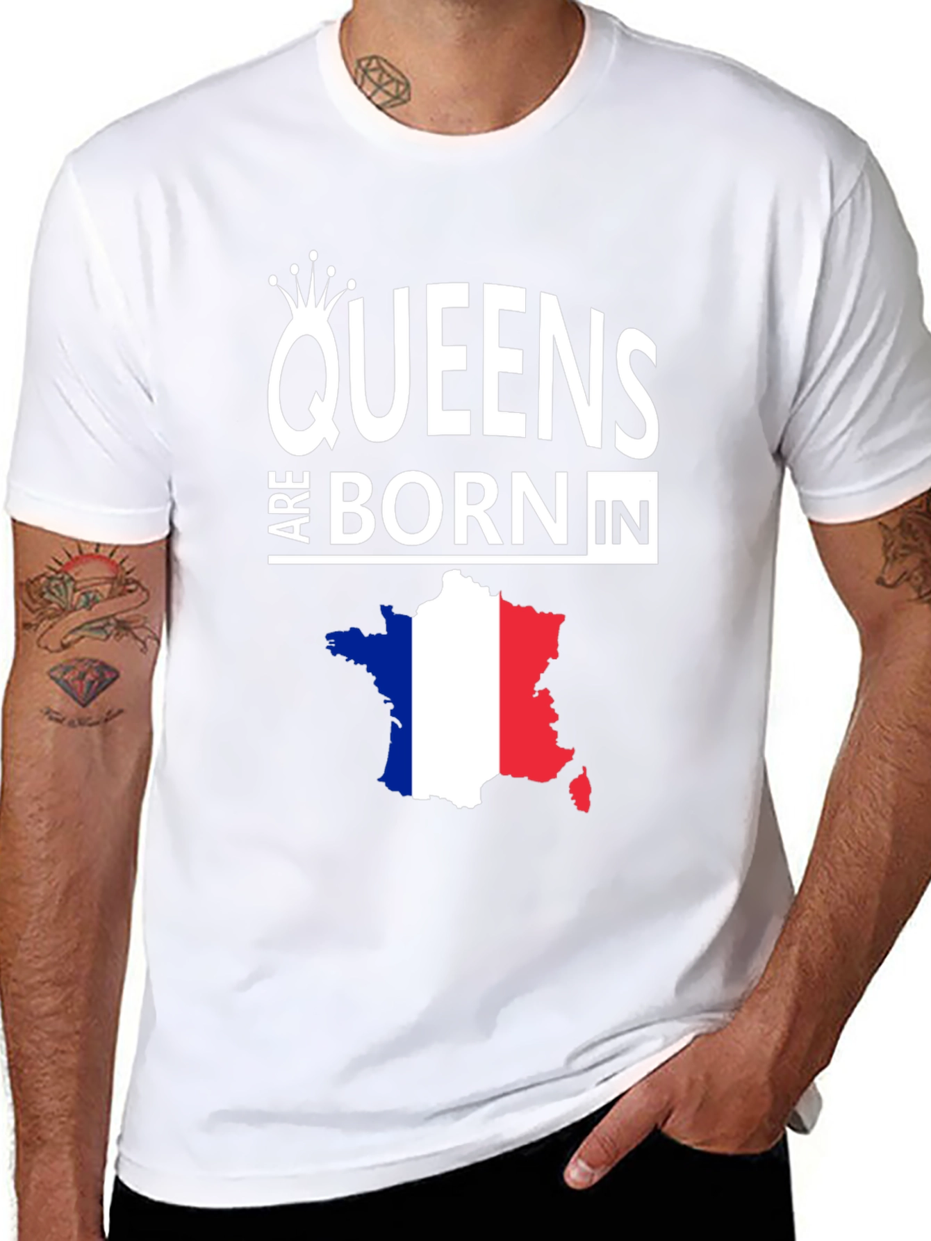 Queens Are Born In France Graphic Tee