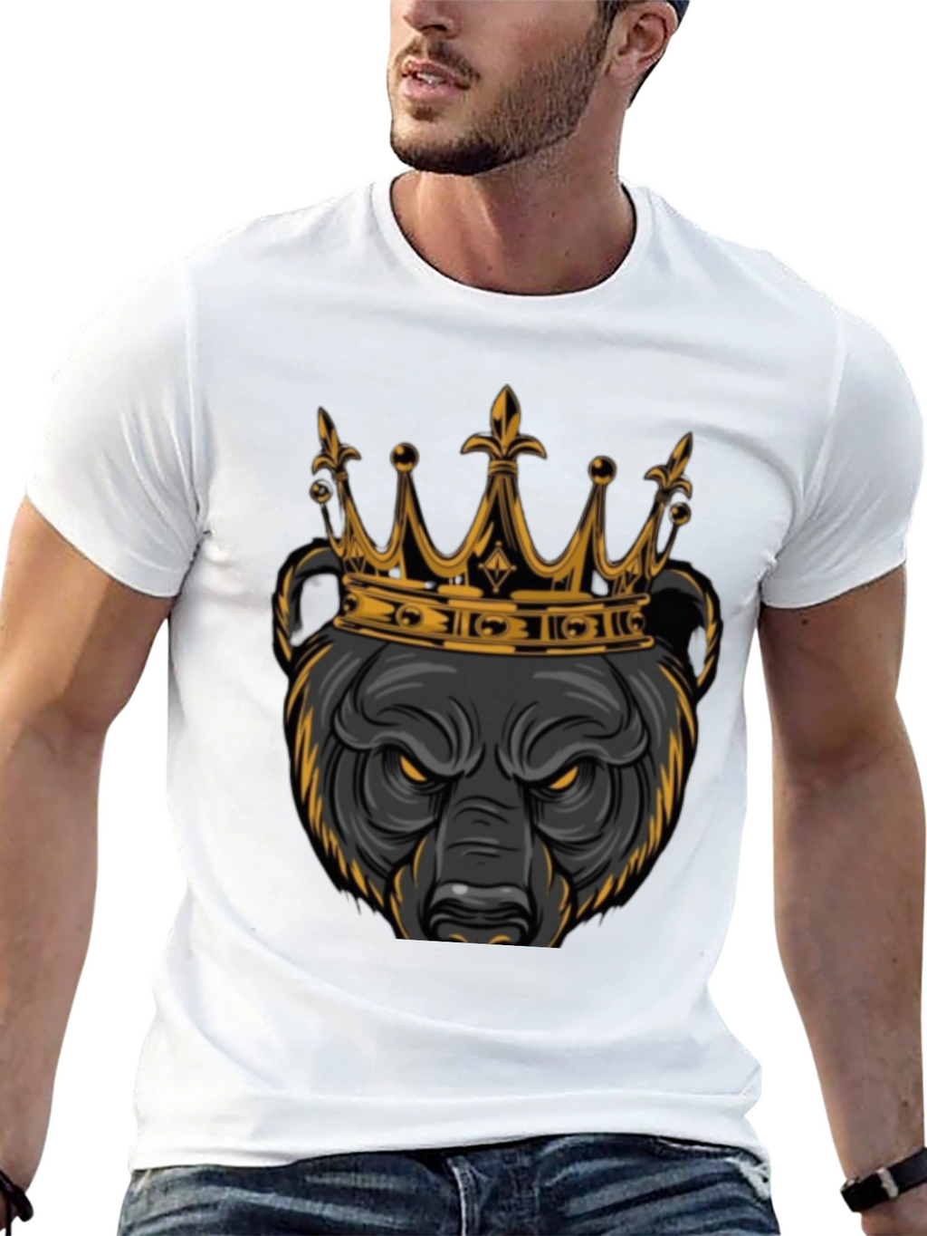 King Bear Graphic Tee - Mens Black T-Shirt