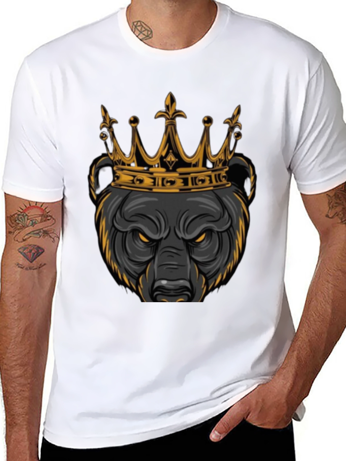 King Bear Graphic Tee - Mens Black T-Shirt