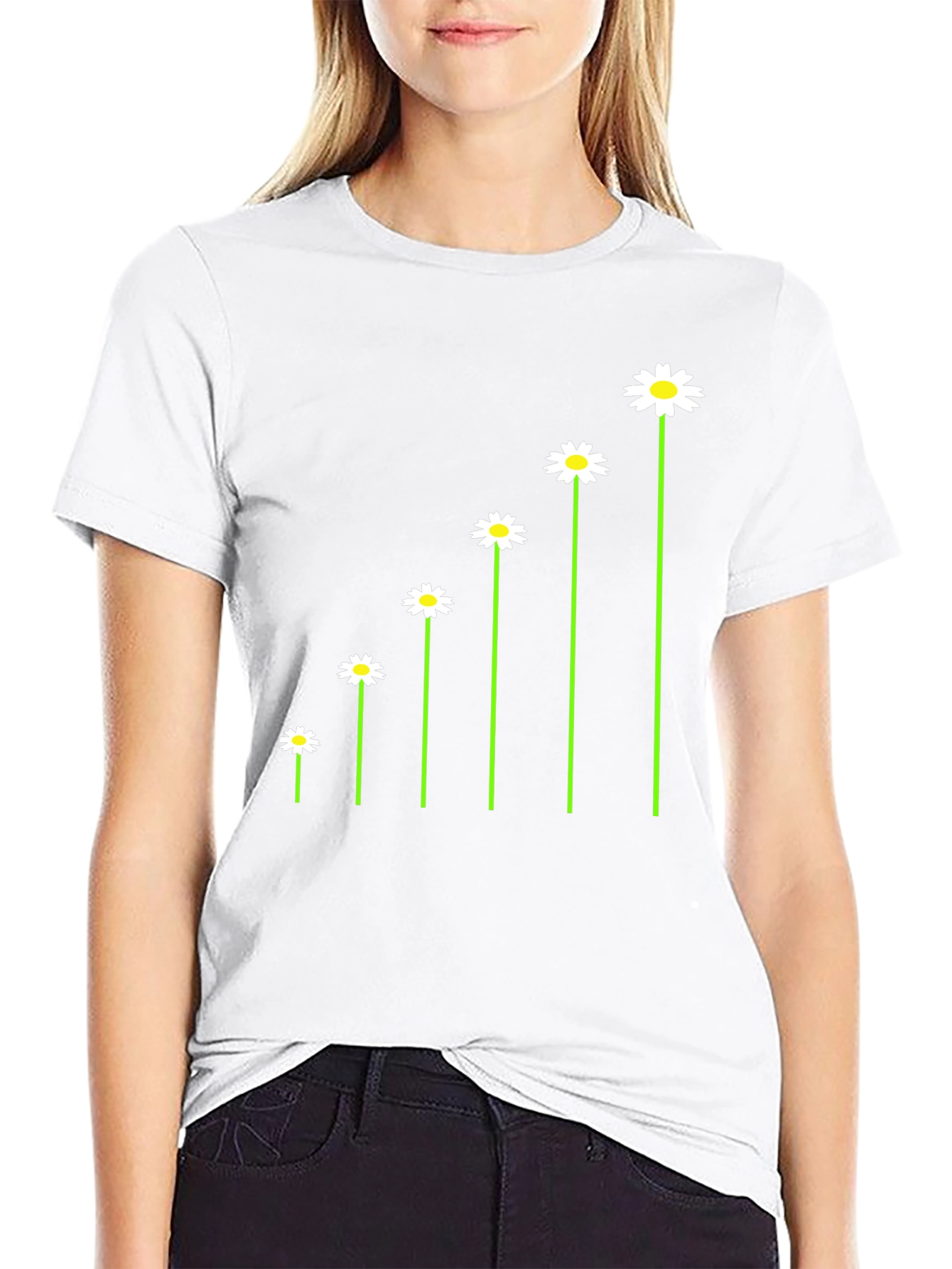 Daisy Ascent Tee - Black Casual Graphic T-Shirt