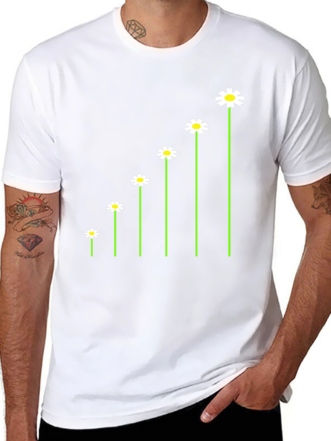 Daisy Ascent Tee - Black Casual Graphic T-Shirt