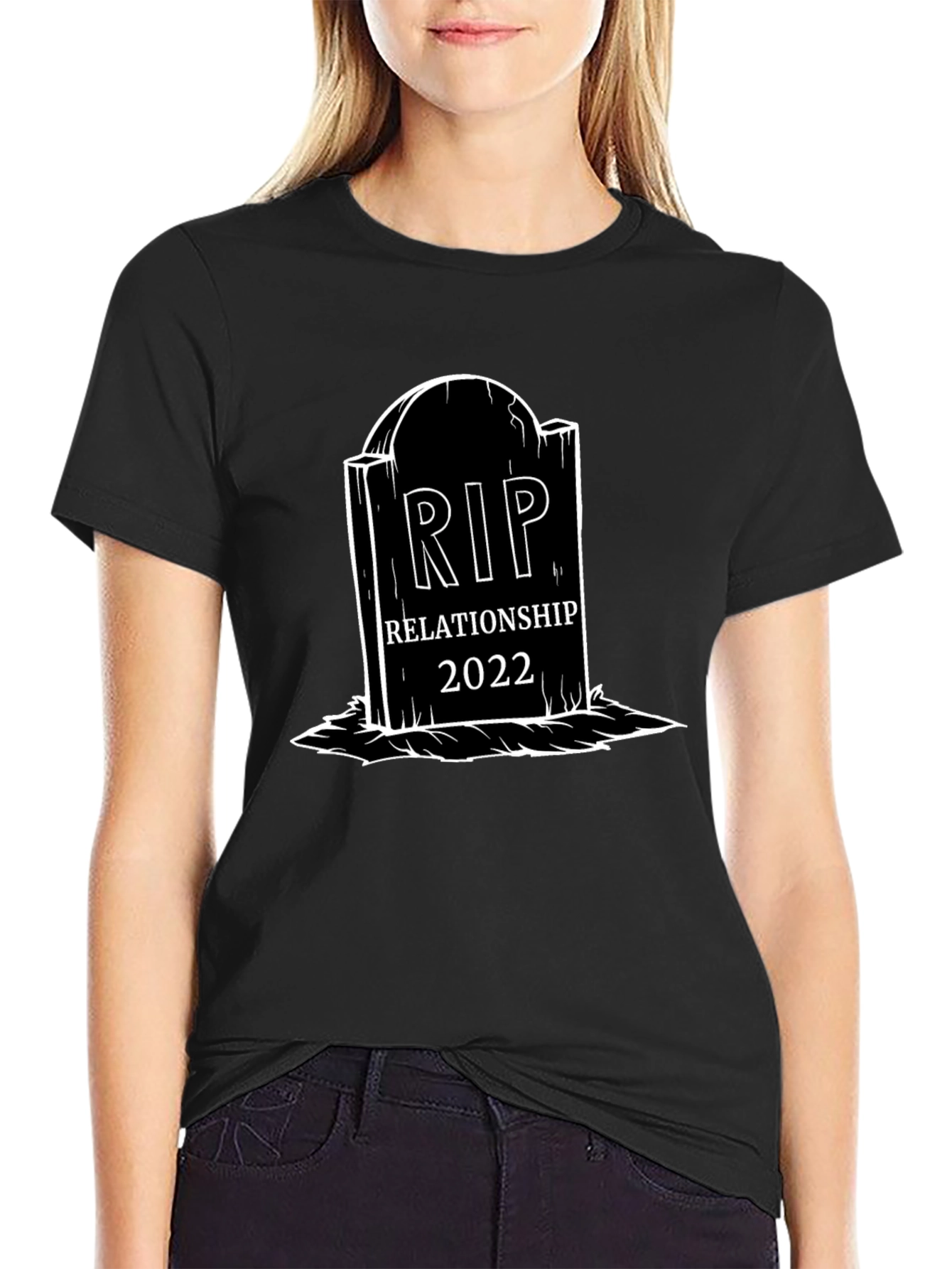 RIP Relationship 2022 Graphic Tee - Black Cotton T-Shirt