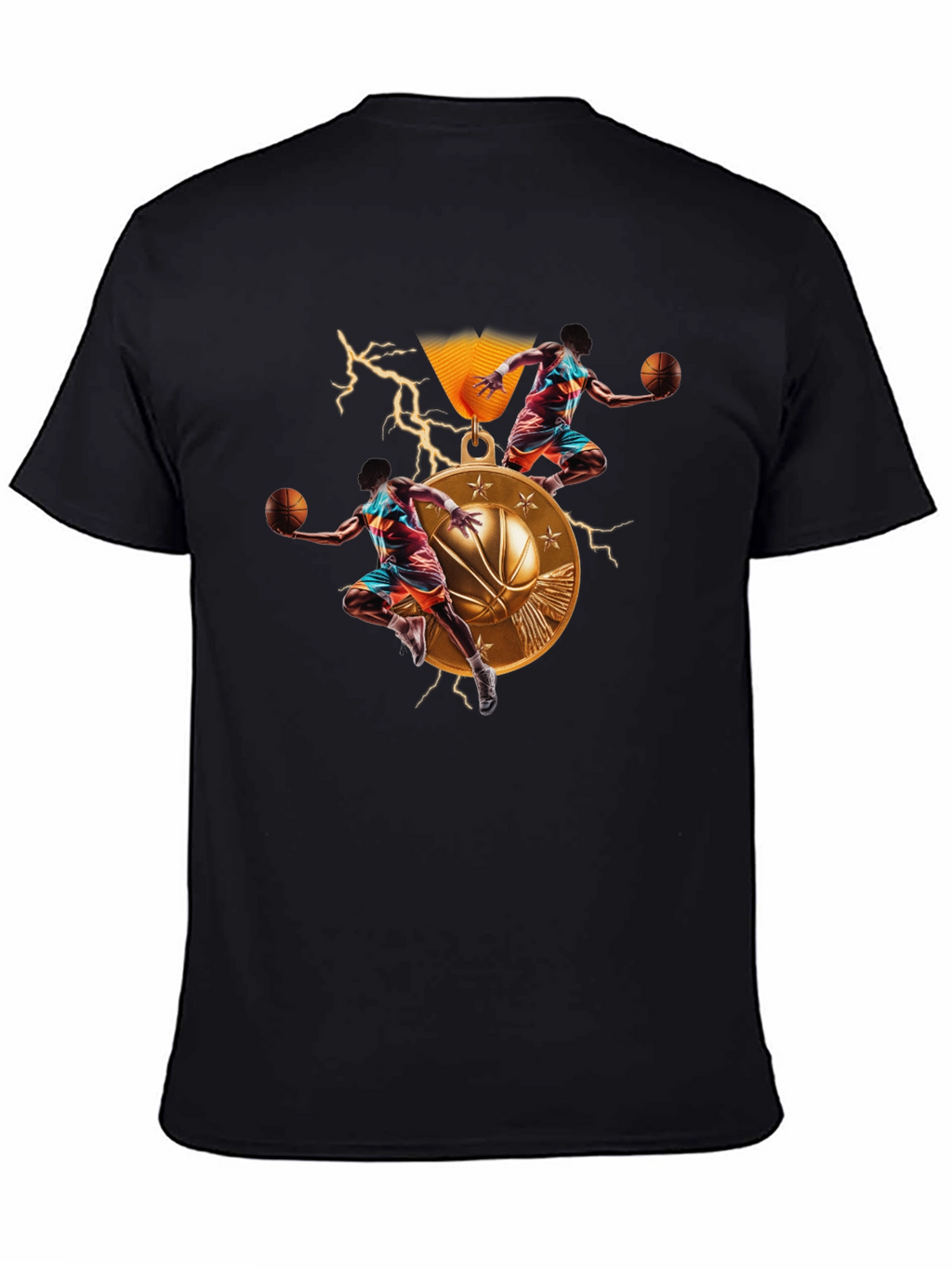 Basketball Medal Graphic T-Shirt - Athletic Style