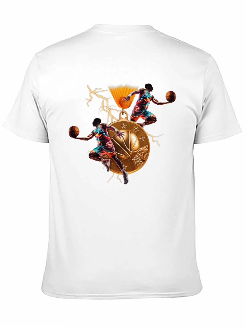 Basketball Medal Graphic T-Shirt - Athletic Style