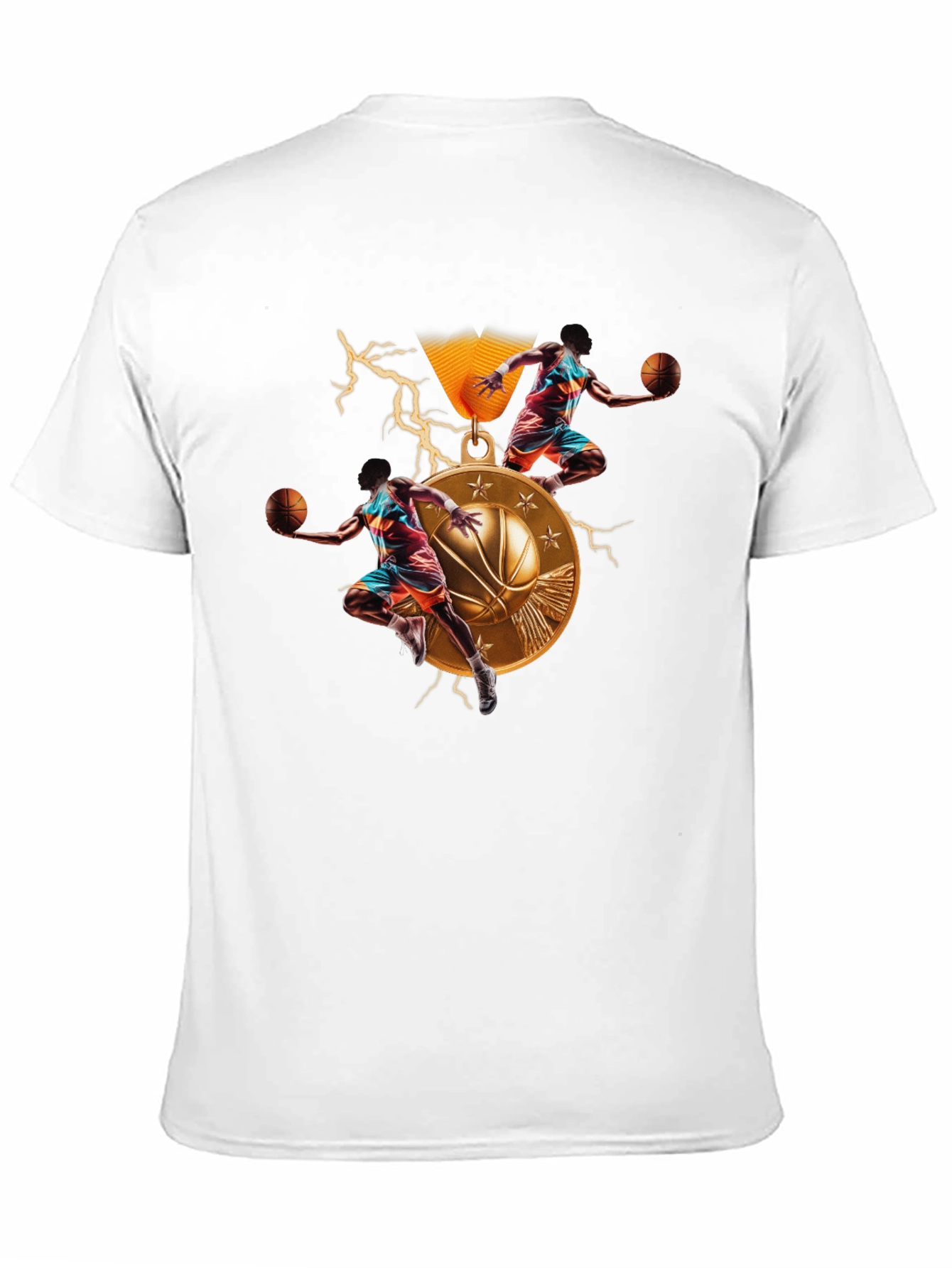 Basketball Medal Graphic T-Shirt - Athletic Style