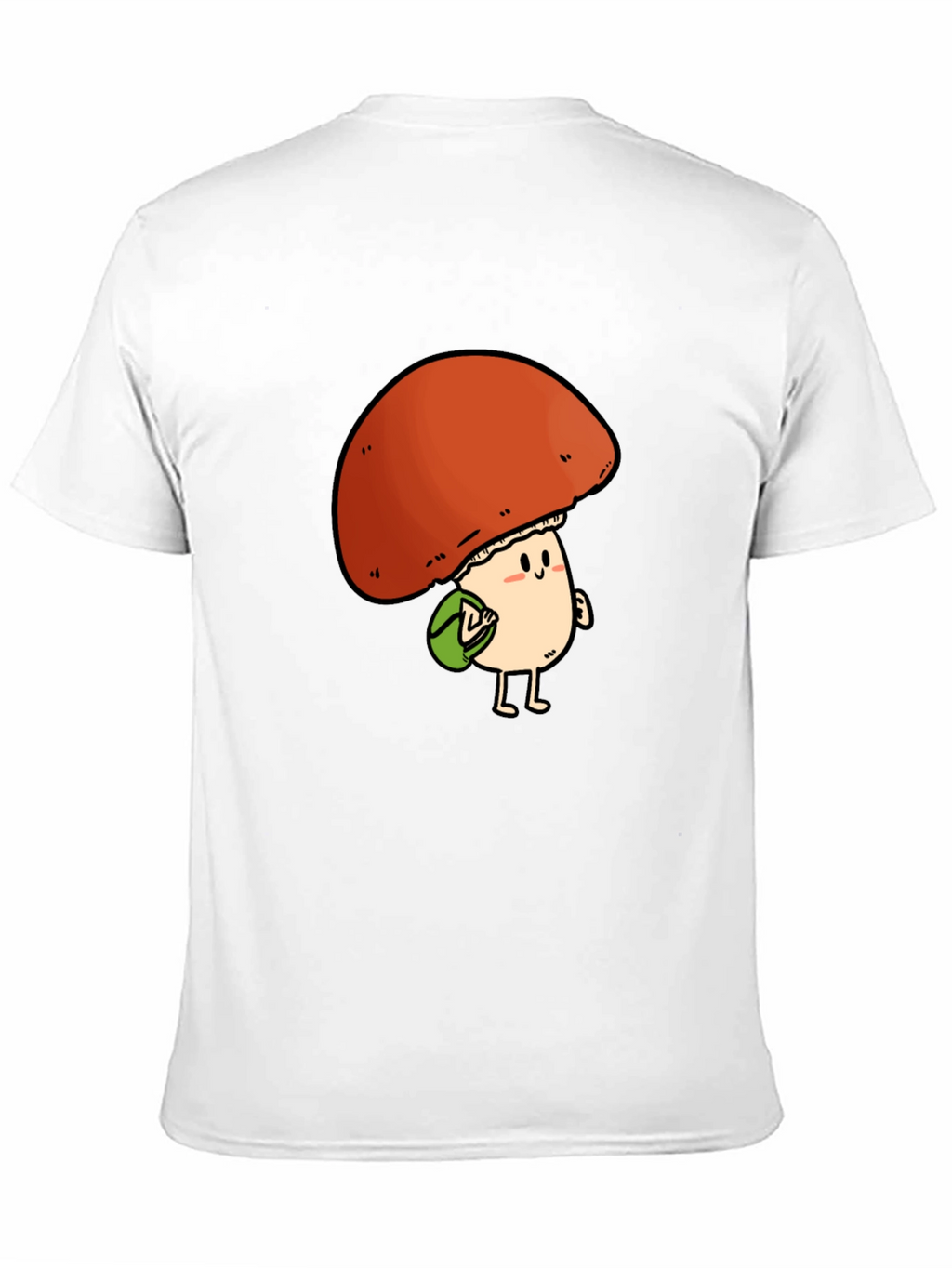 Cute Mushroom Character Black T-Shirt