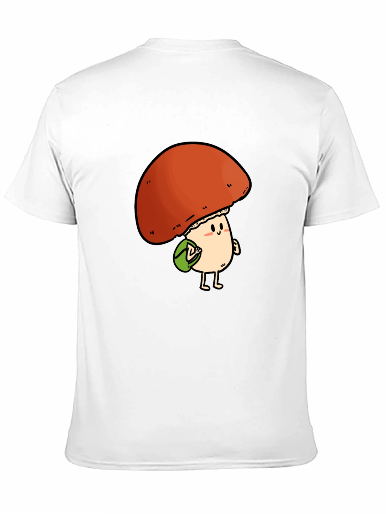 Cute Mushroom Character Black T-Shirt