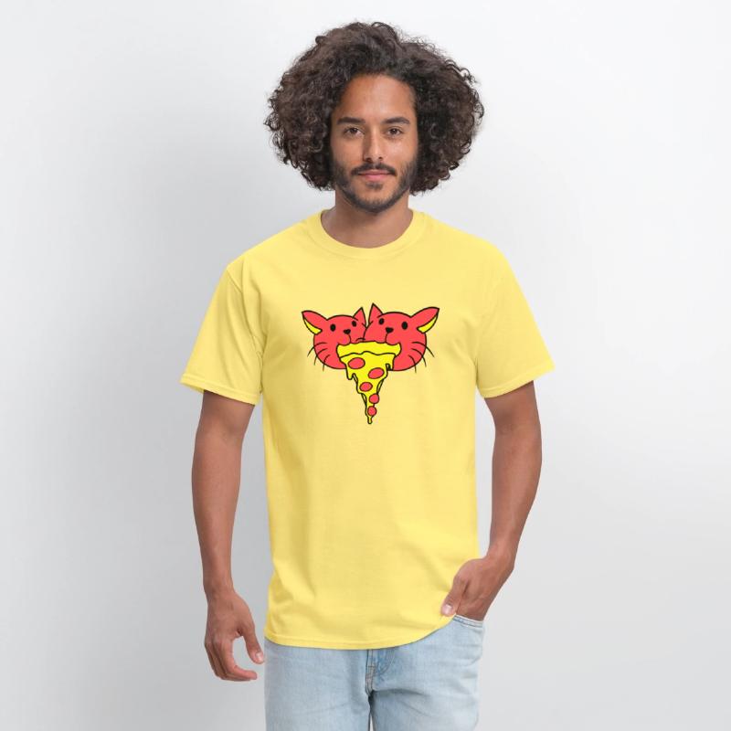 2 Cats Food Salami Pizza Fast Food Hunger Team Fun