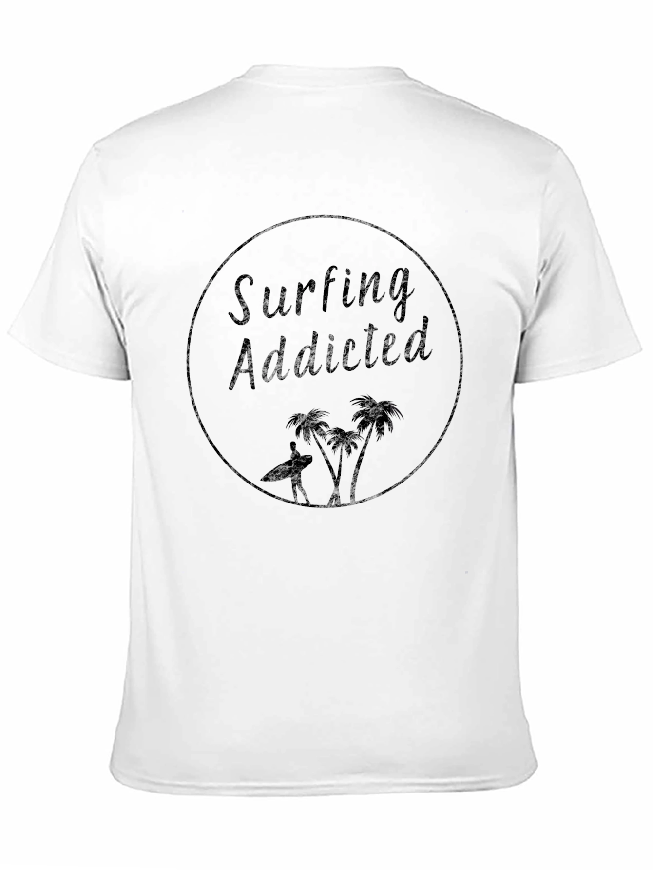 Surfing Addicted Black T-Shirt