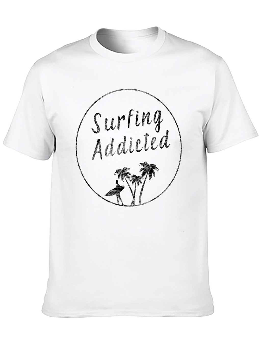 Surfing Addicted Black T-Shirt