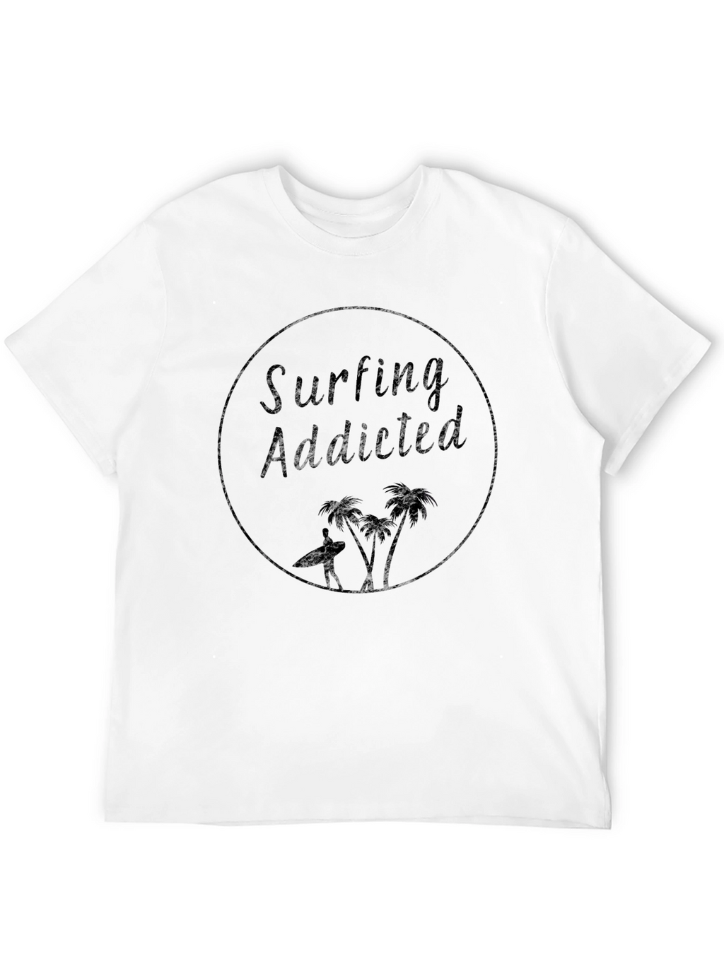 Surfing Addicted Black T-Shirt
