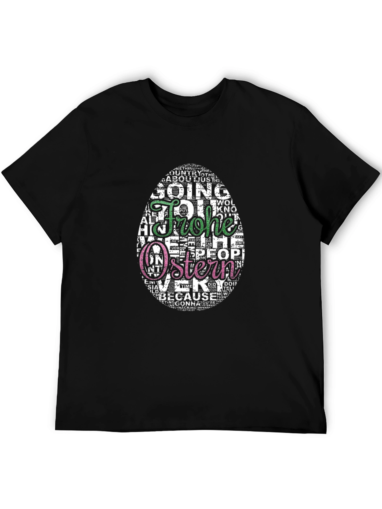 Frohe Ostern Easter Egg Word Art T-Shirt