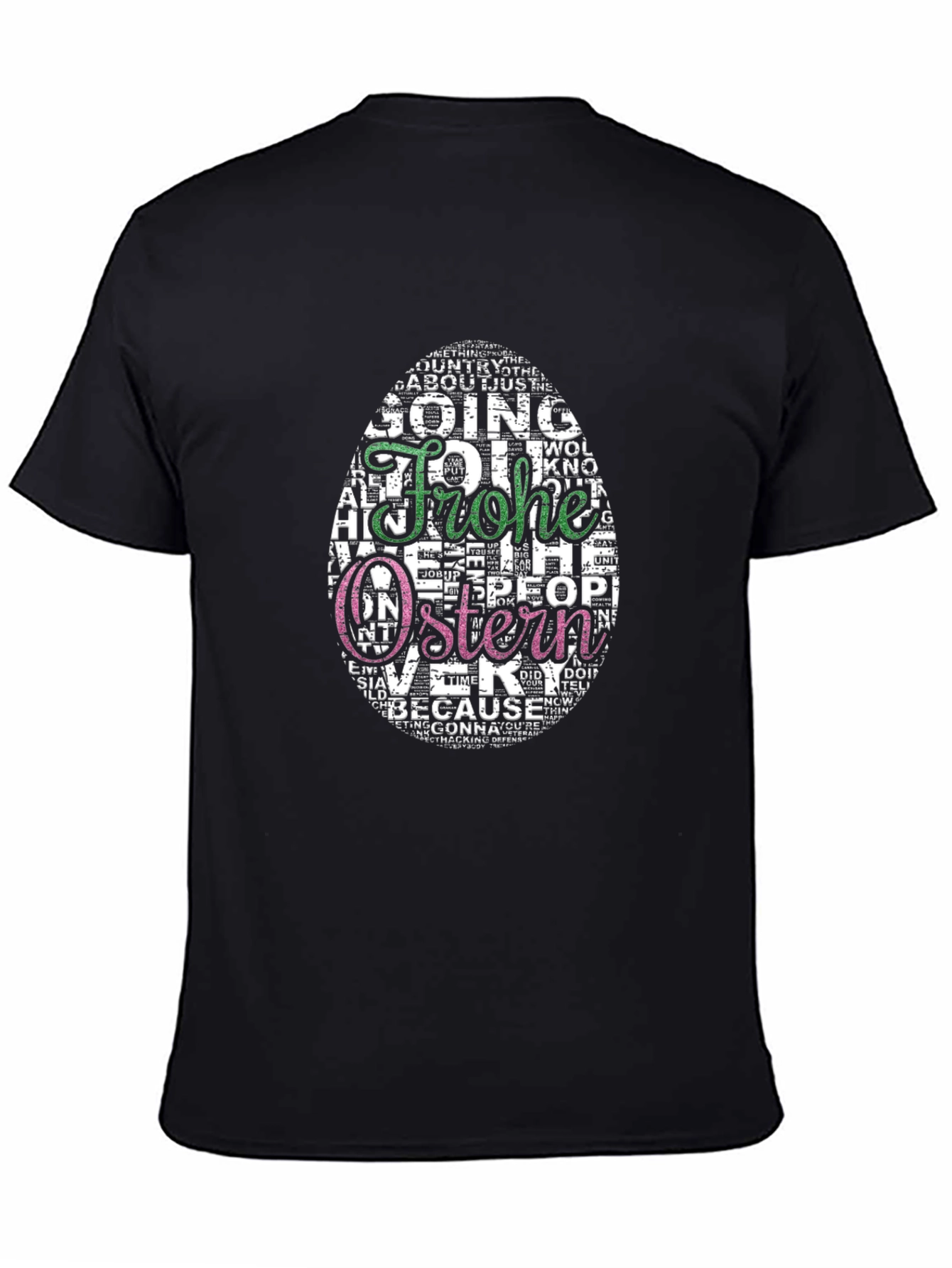 Frohe Ostern Easter Egg Word Art T-Shirt
