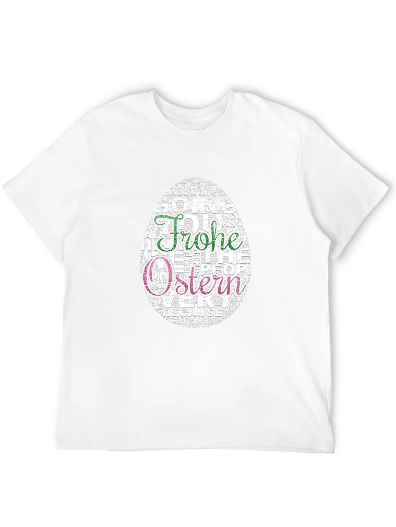 Frohe Ostern Easter Egg Word Art T-Shirt