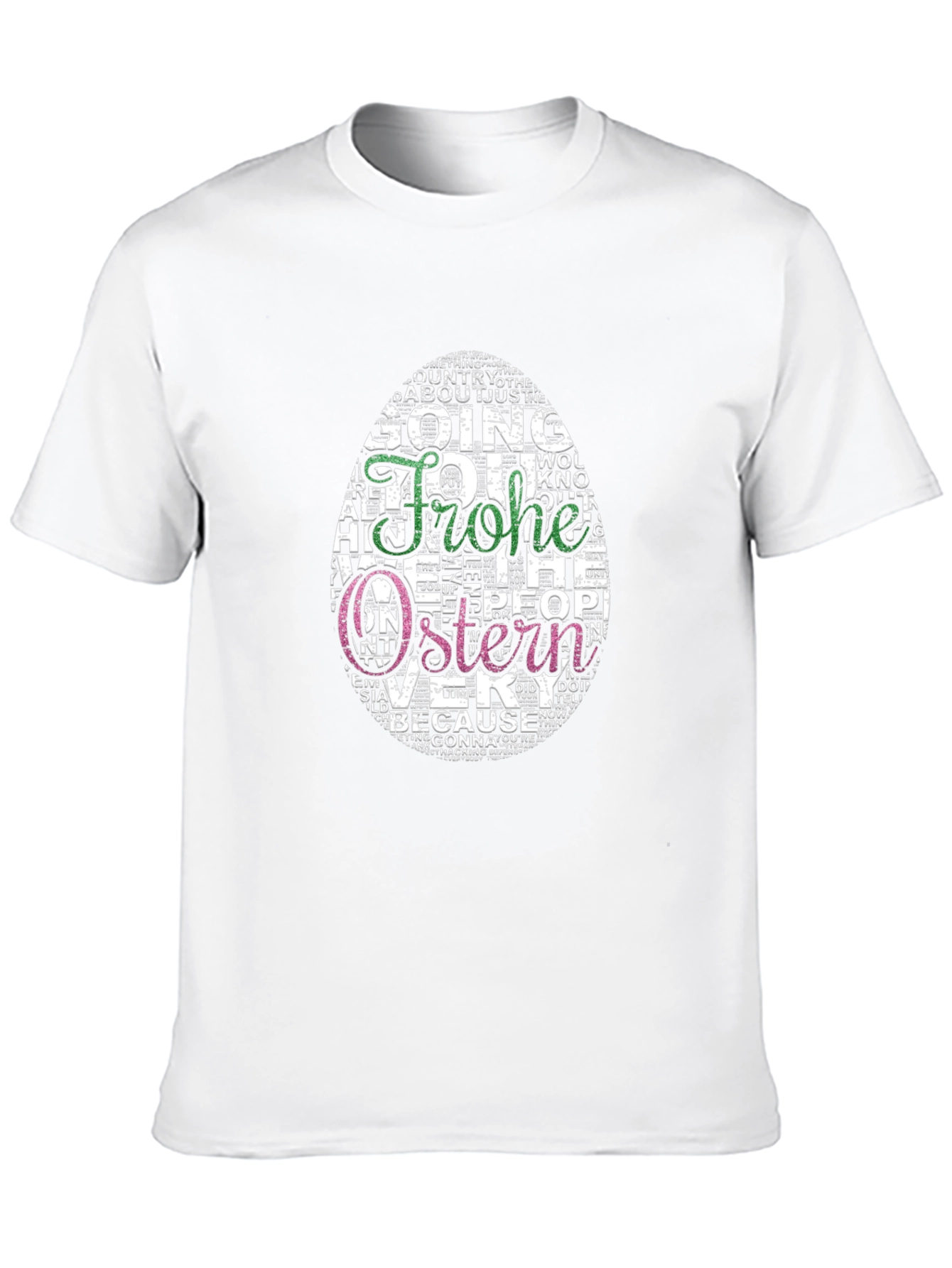 Frohe Ostern Easter Egg Word Art T-Shirt