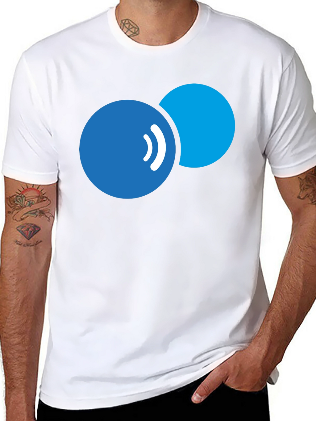 Abstract Bubbles Graphic Tee - Modern Black T-Shirt